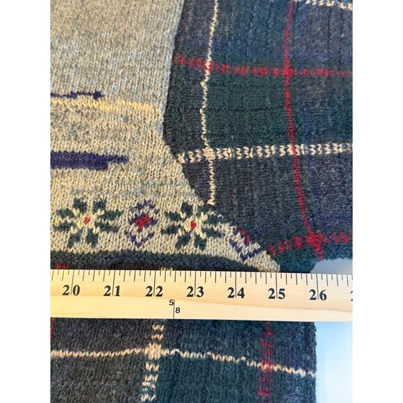 Vintage Polo Ralph Lauren Hand Knit Wool Ski Sweater XXL Fair Isle Plaid - Picture 6 of 9